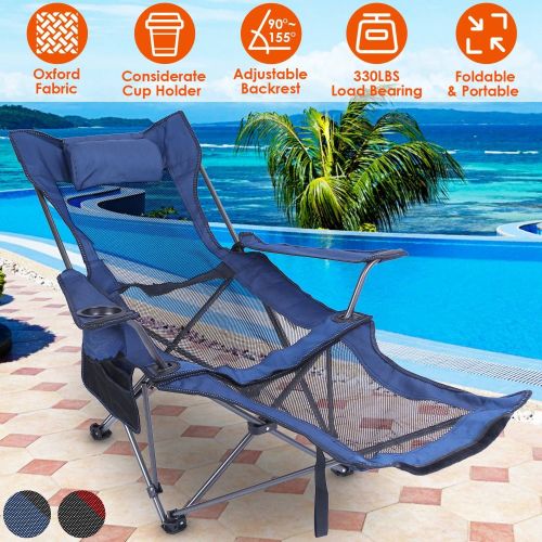 Foldable Camping Chair 330LBS Load Heavy Duty Steel Lawn Chair Collapsible Chair with Reclining Backrest Angle Cup Holder Pillow Side Pocket Carry Bag Foldable Camping Chair 330LBS Load Heavy Duty Steel Lawn Chair Collapsible Chair with Reclining Backrest Angle Cup Holder Pillow Side Pocket Carry Bag